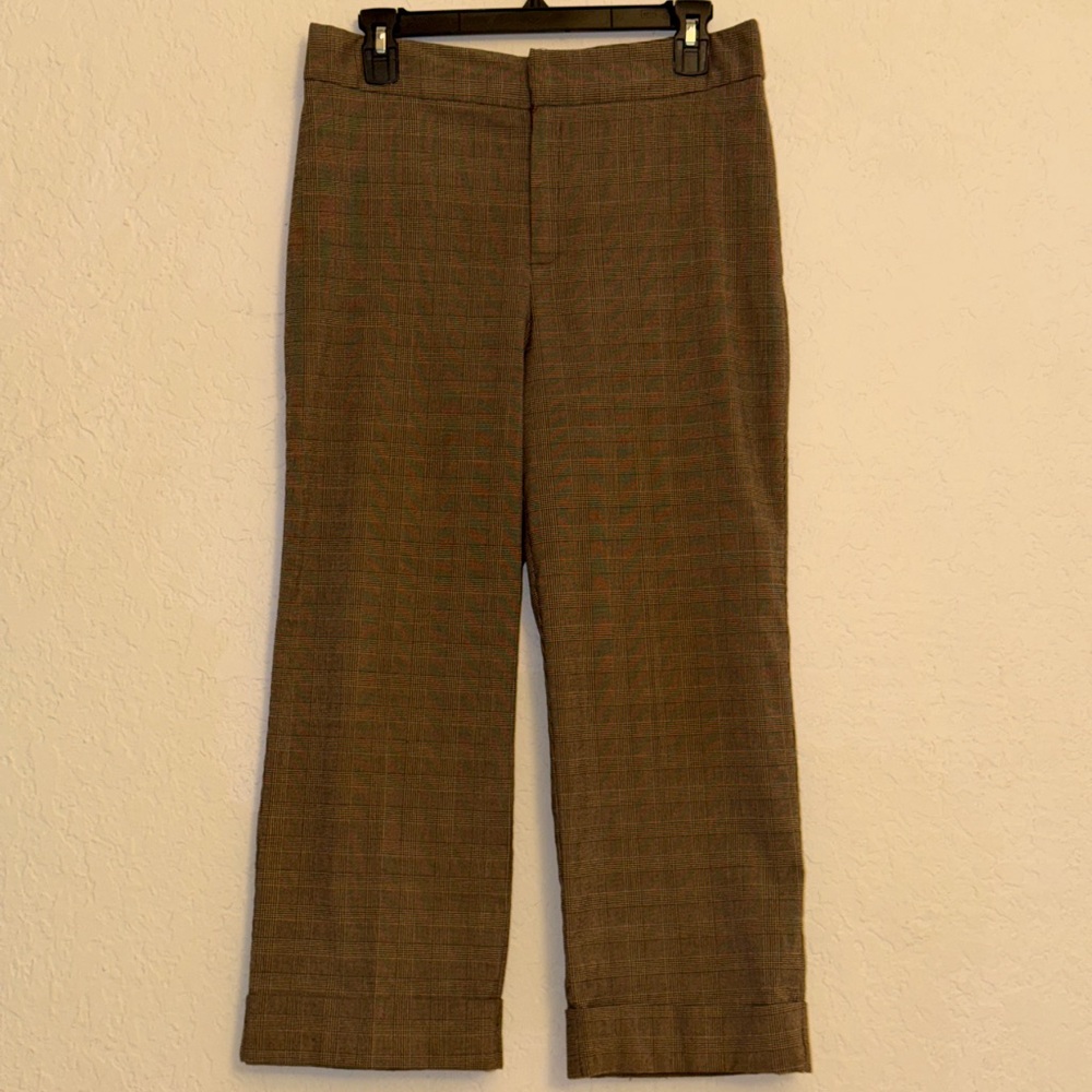 Women’s Capri Brown Plaid Pants - 12P